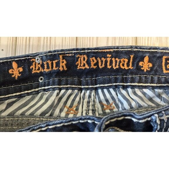 EUC Women's ROCK REVIVAL Molly Boot Rhinestone Stretch Jeans - Molly B - 27 - Picture 4 of 6